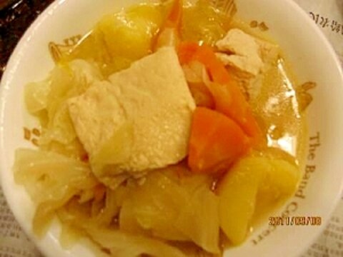 冷凍木綿豆腐入れ野菜スープ